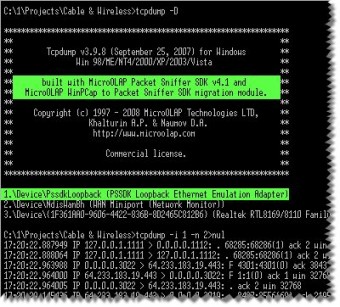 TCPDUMP for Windows 3.9.8