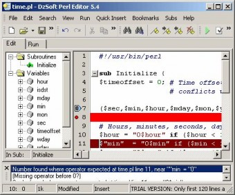 DzSoft Perl Editor 5.8.3.7